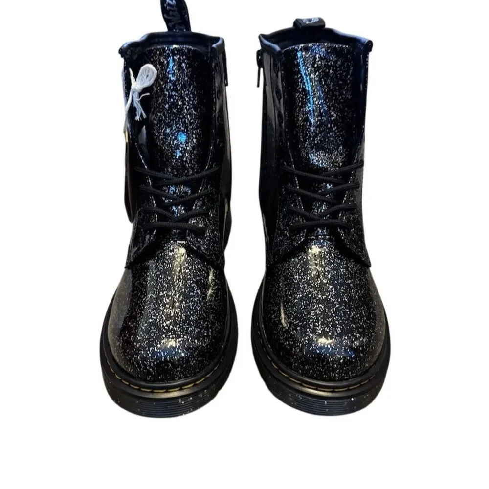 Dr. Martens 1460 Youth Cosmic Glitter Boots Black Size 6 Kids Big Girls - Picture 2 of 10
